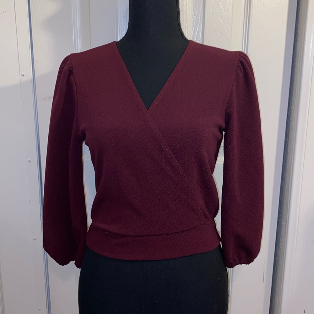 Women's blouse | crop top | burgundy | medium